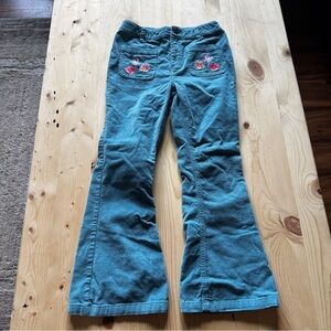Mini Boden Blue Corduroy Jeans with Floral Accents